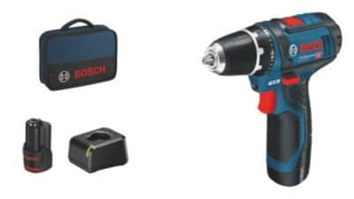 Bosch bore-/skruemaskine 12V GSR 12V-15, kompakt inkl 2x2,0 Ah batterier & lader & taske