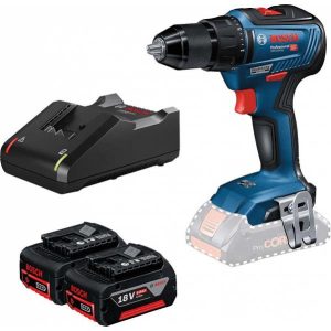 Bosch akku bore-/skruemaskine GSR 18V-55 2x5,0Ah i L-CASE